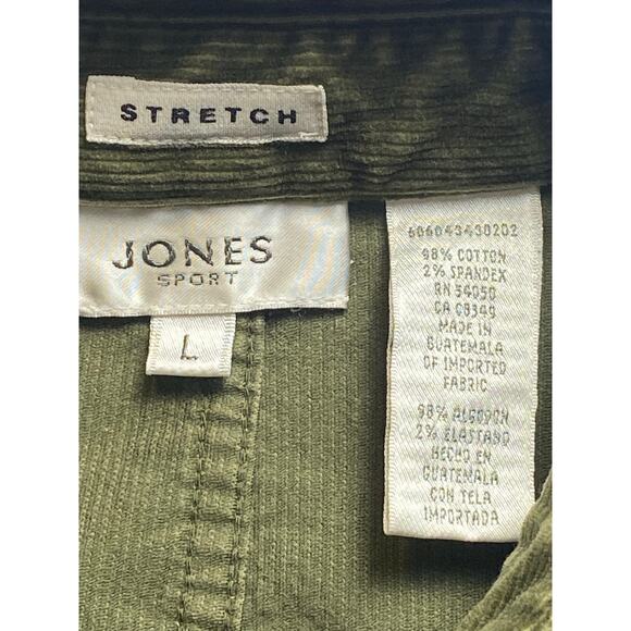 Jones Sport Green Corduroy Button Front Jacket Women's Size Large - Picture 3 of 8